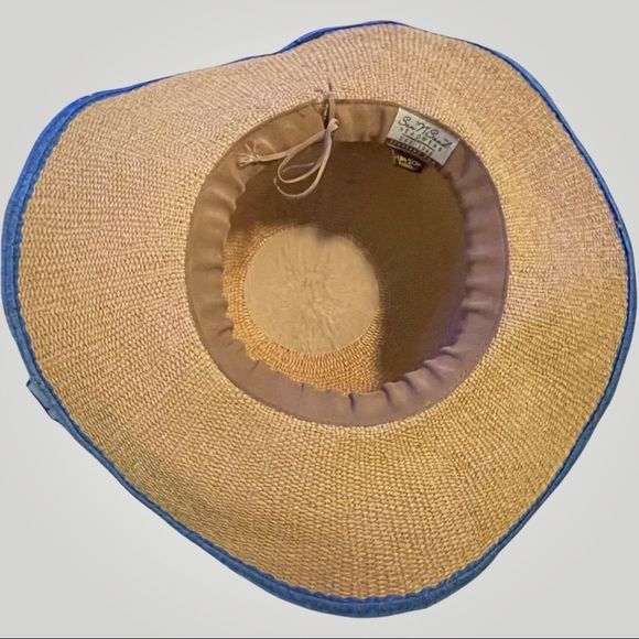 Floppy Hat Embroidered Band / Leather Tie / Tassels / UPF50 - Picture 5 of 7